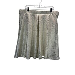 Jessy B Anthropologie Womens Skirt Geometric Metallic Print Pleated A-Line 2X